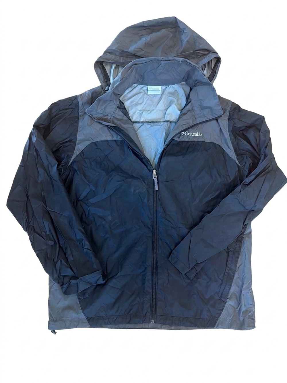 Columbia Windbreaker | Men's L | Black with Gray Accents Full Zip